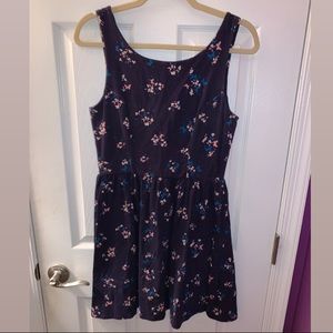 Blue Floral Print Dress